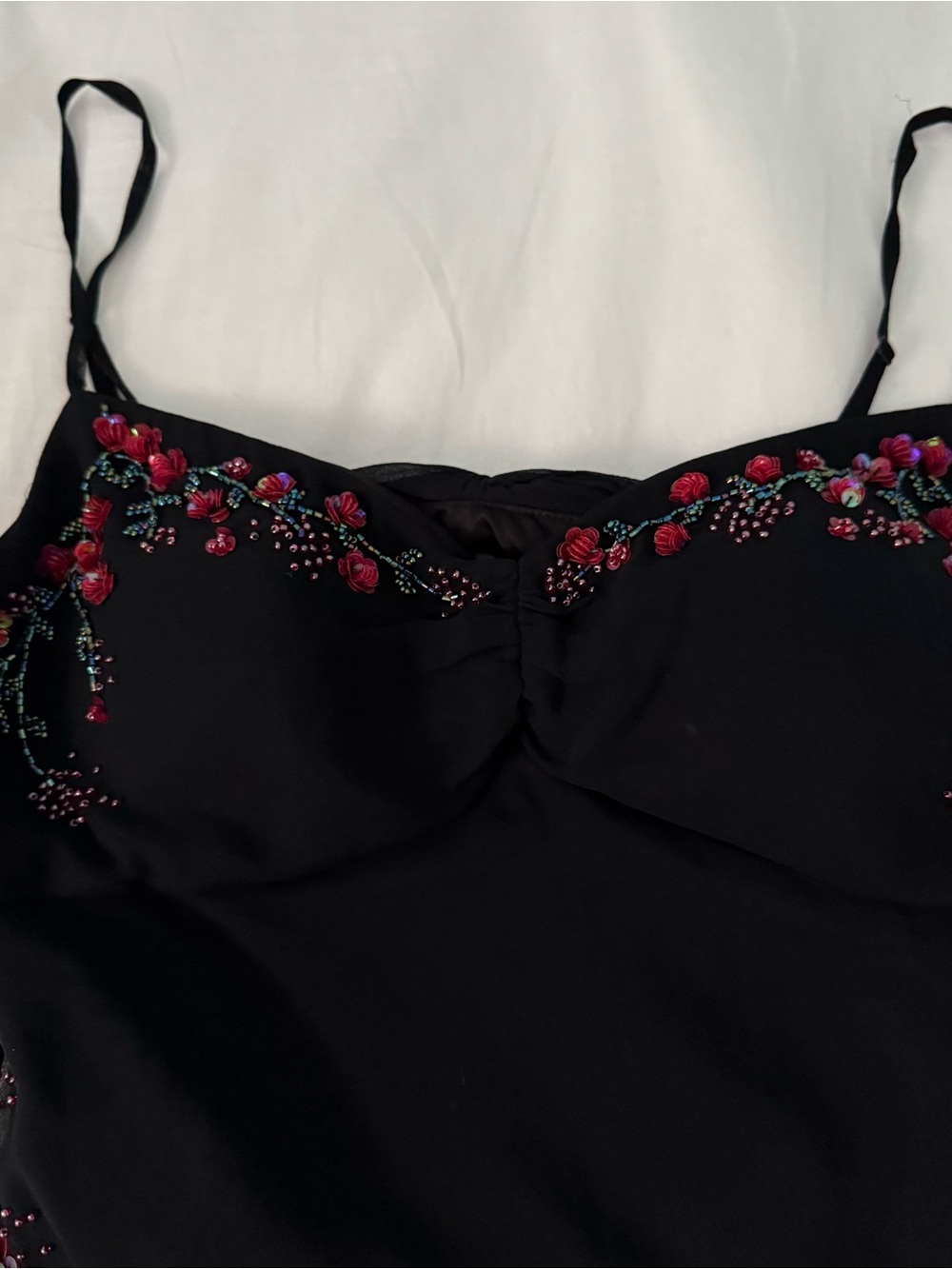 Black Floral Embroidered Slip Dress - Picture 2 of 9
